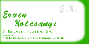 ervin molcsanyi business card